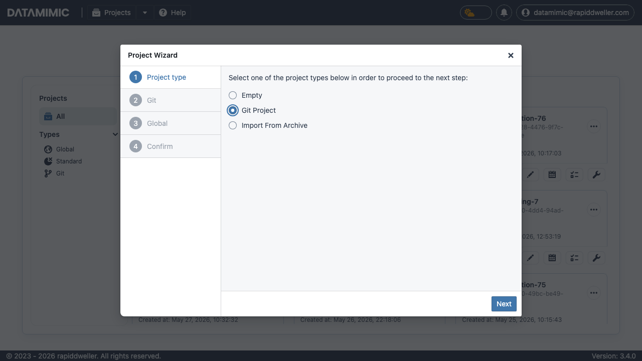 Git Project Selected