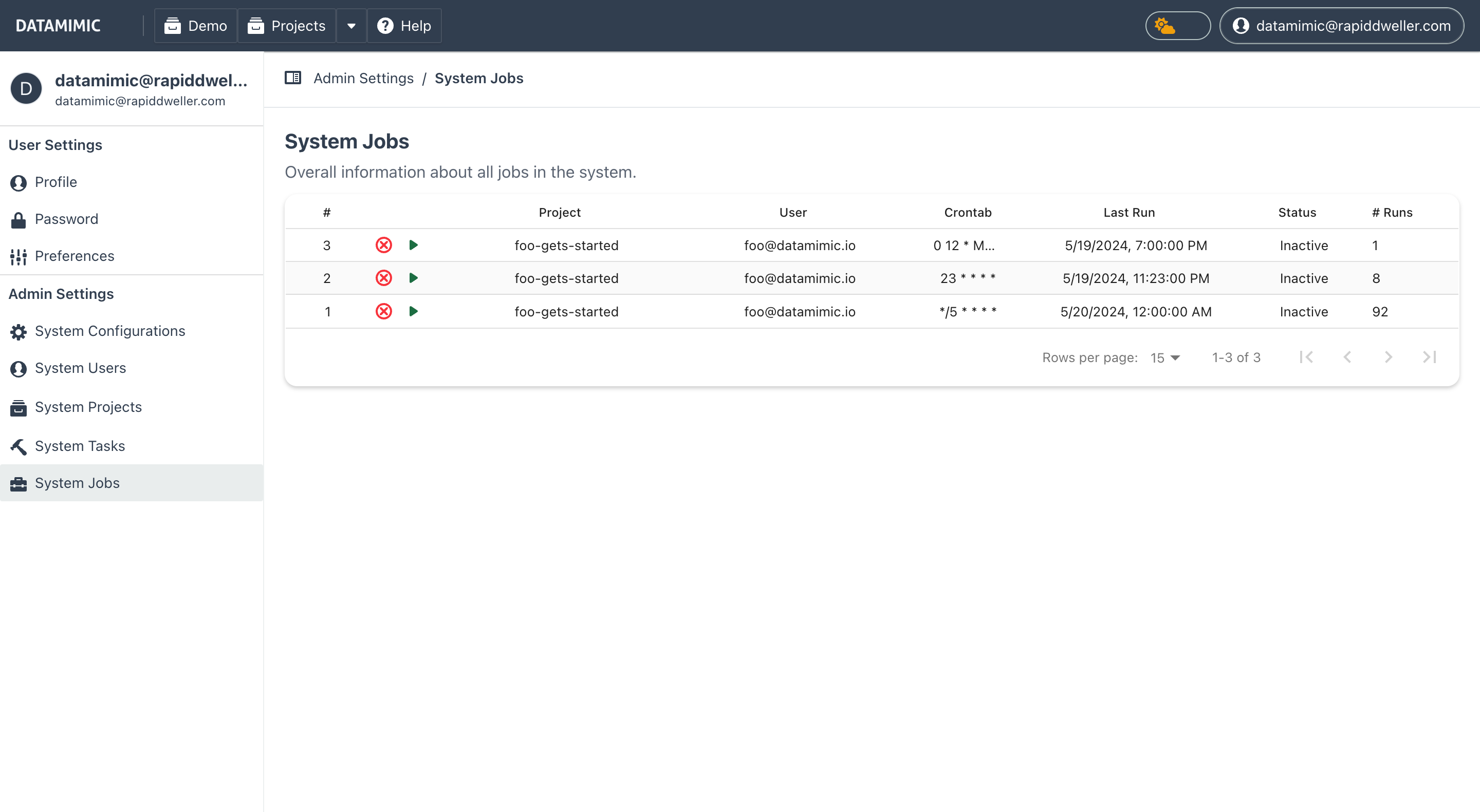 Admin Jobs Dashboard