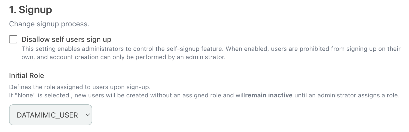 Signup Configuration
