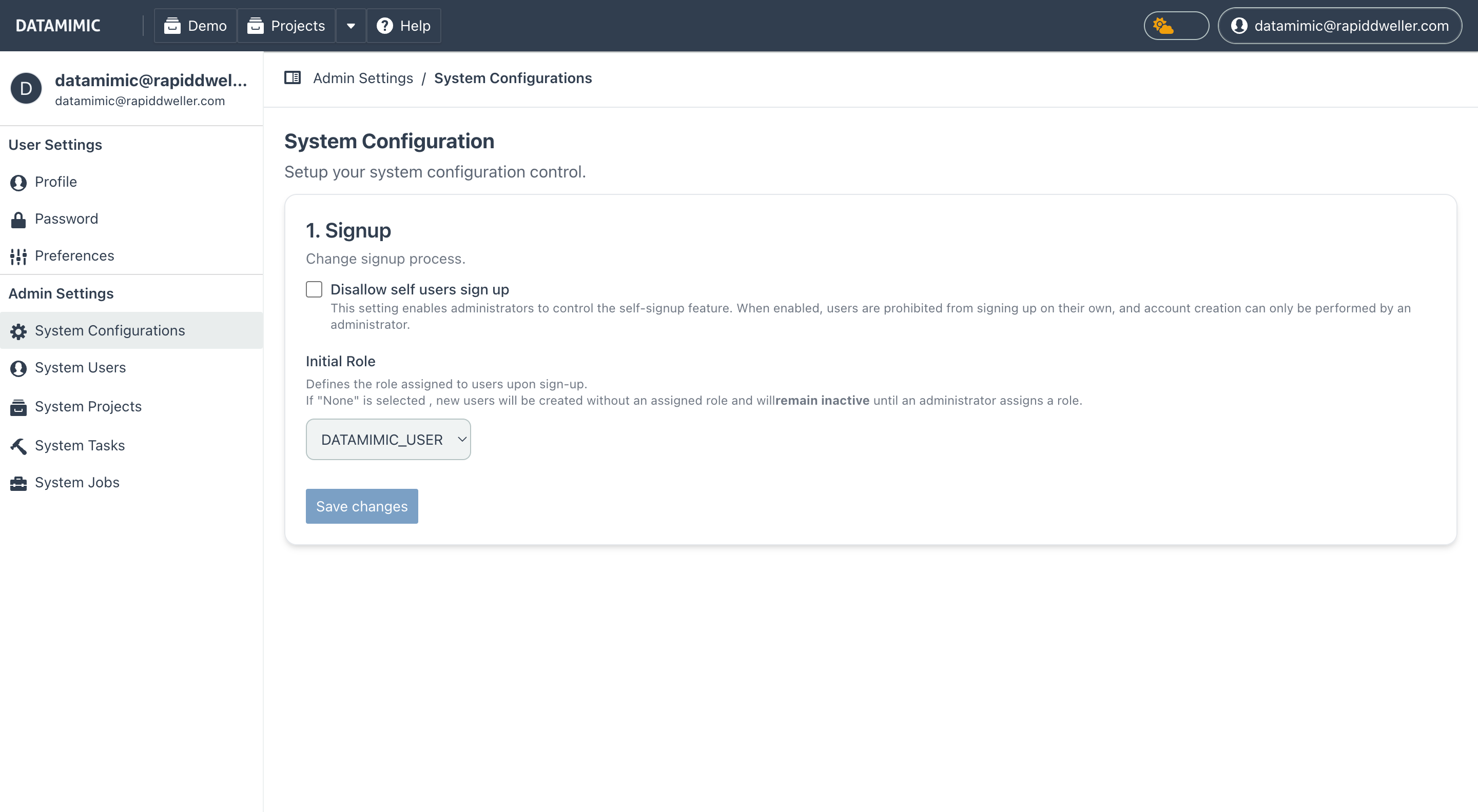 Admin Configuration