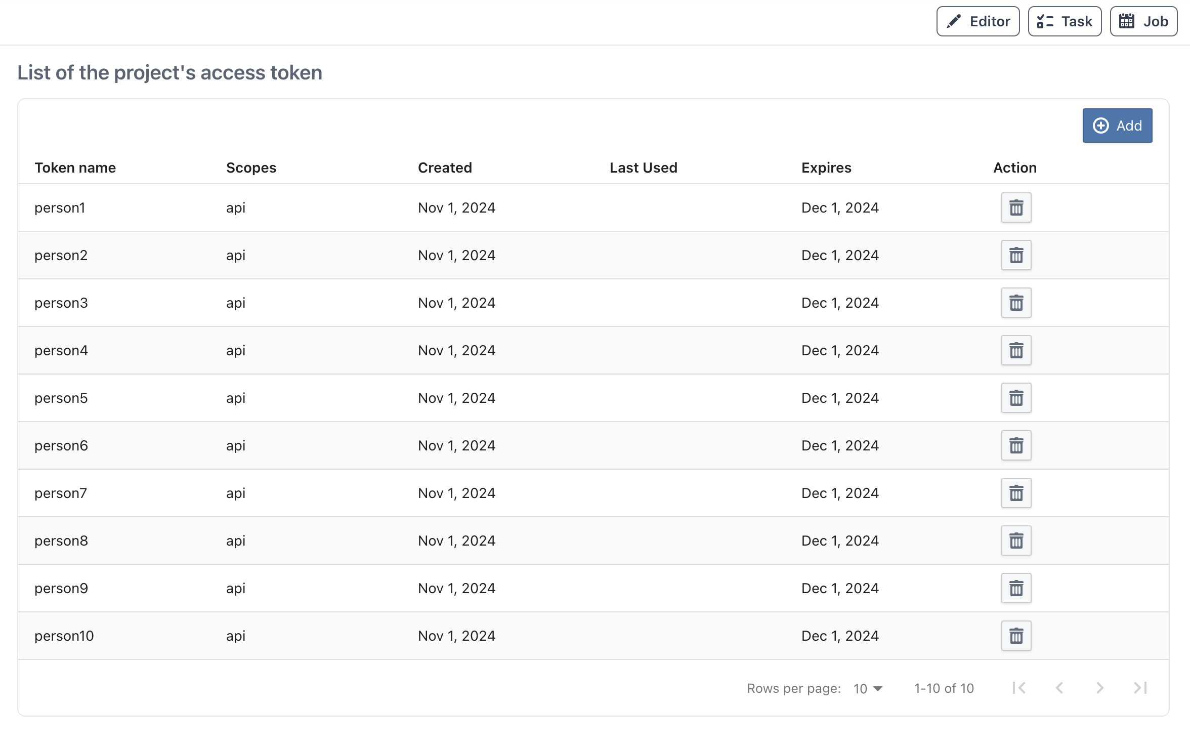 Tokens Management
