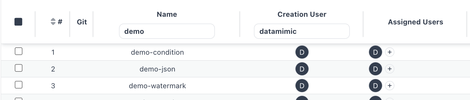 Column Filtering