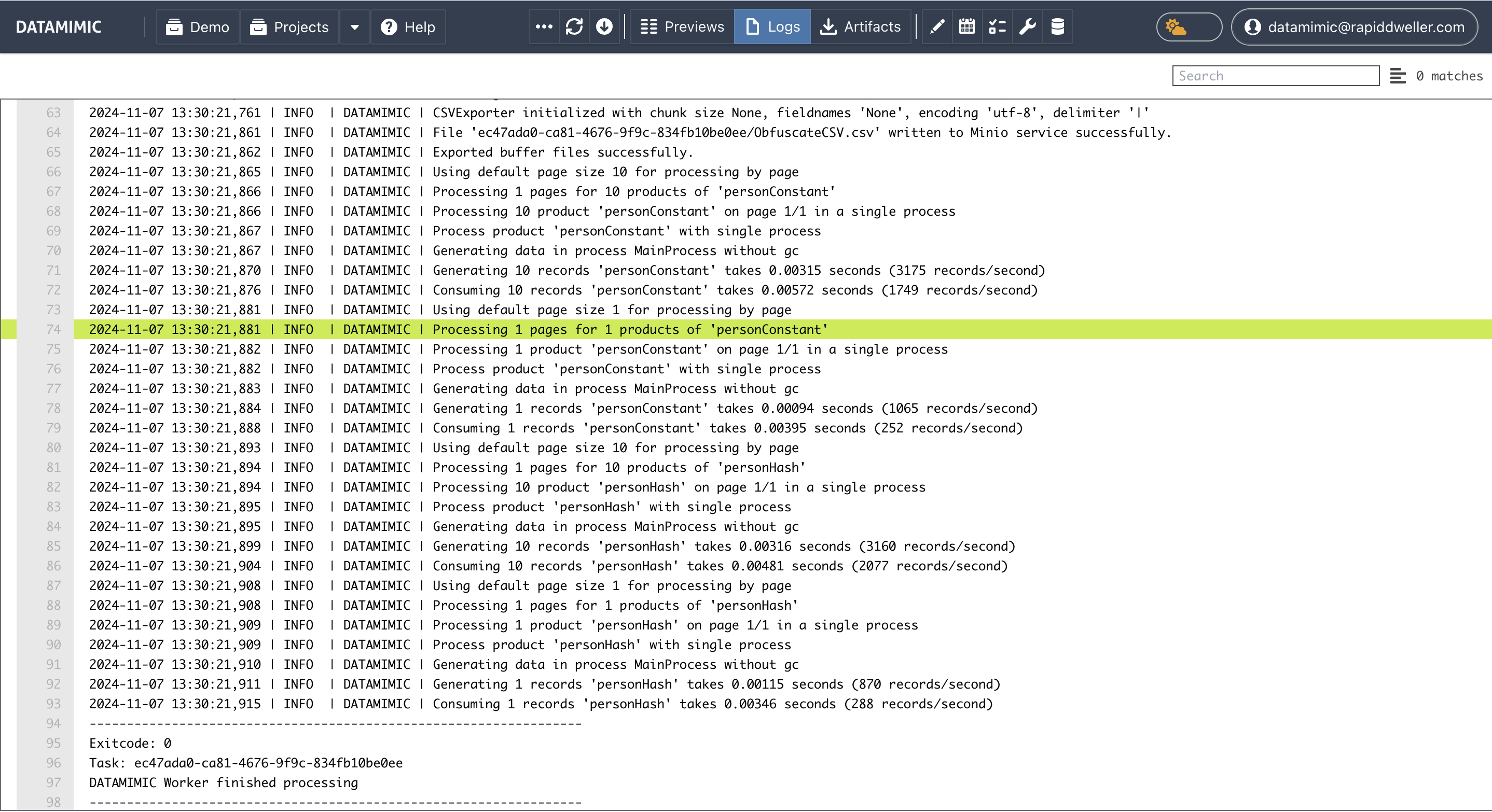 Task Logs