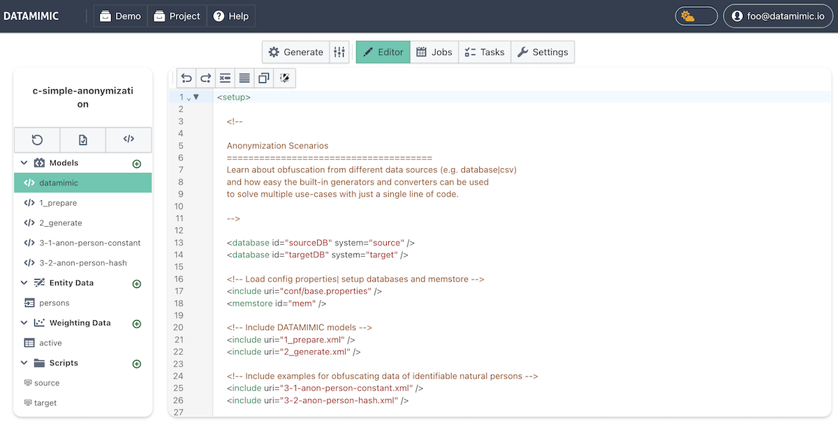 Demo Projekt Anonymisierung