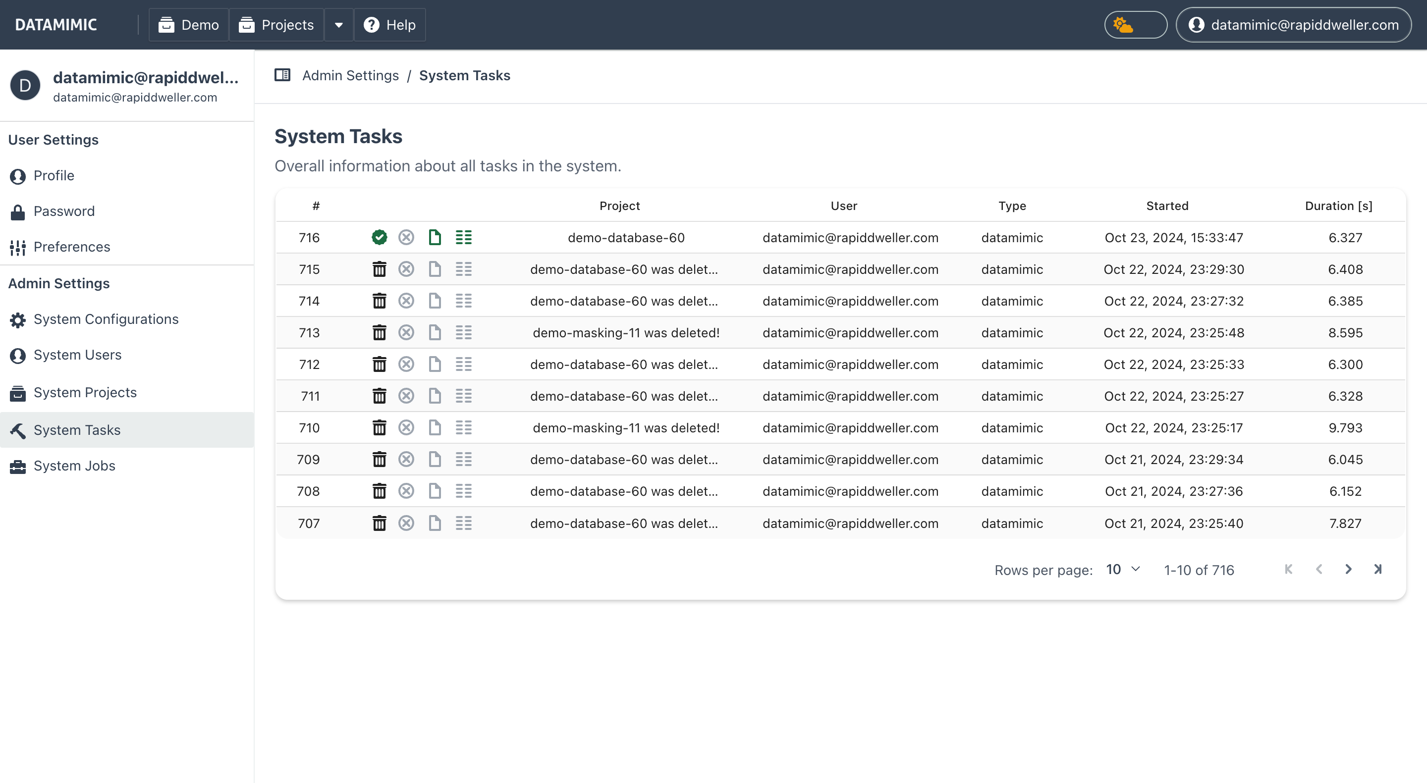 Admin Tasks Dashboard