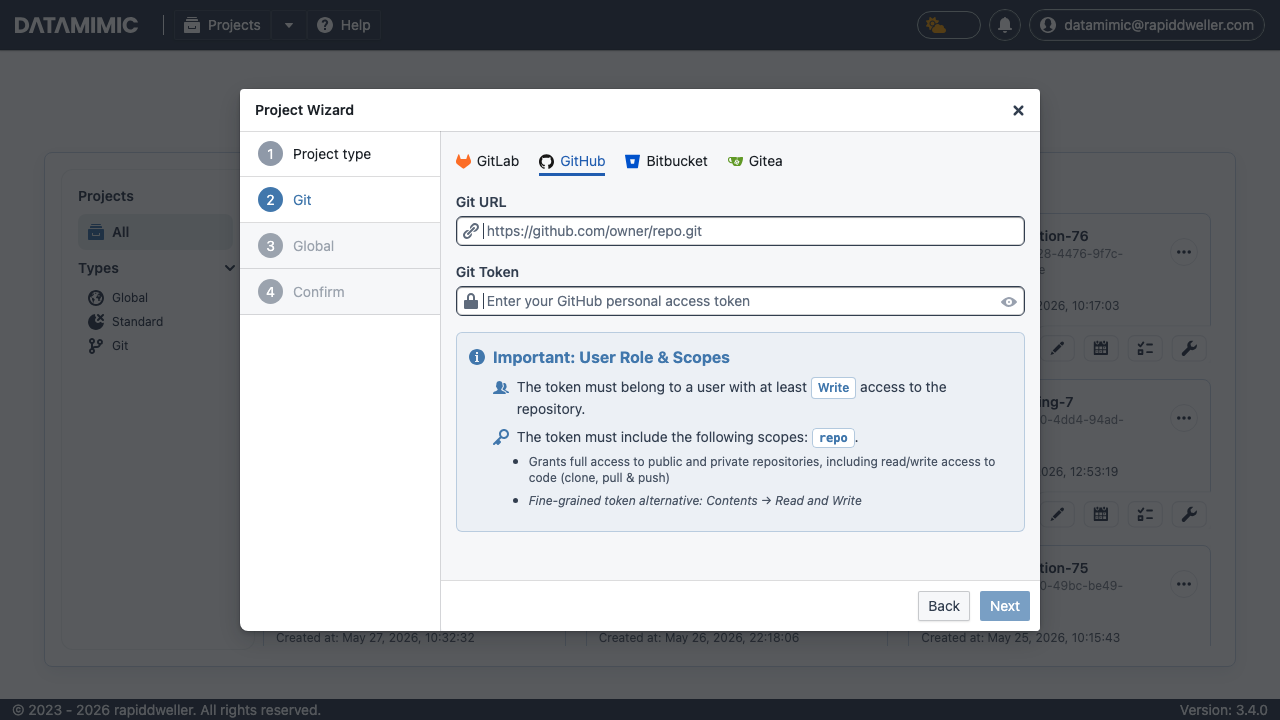 Git Panel - GitHub