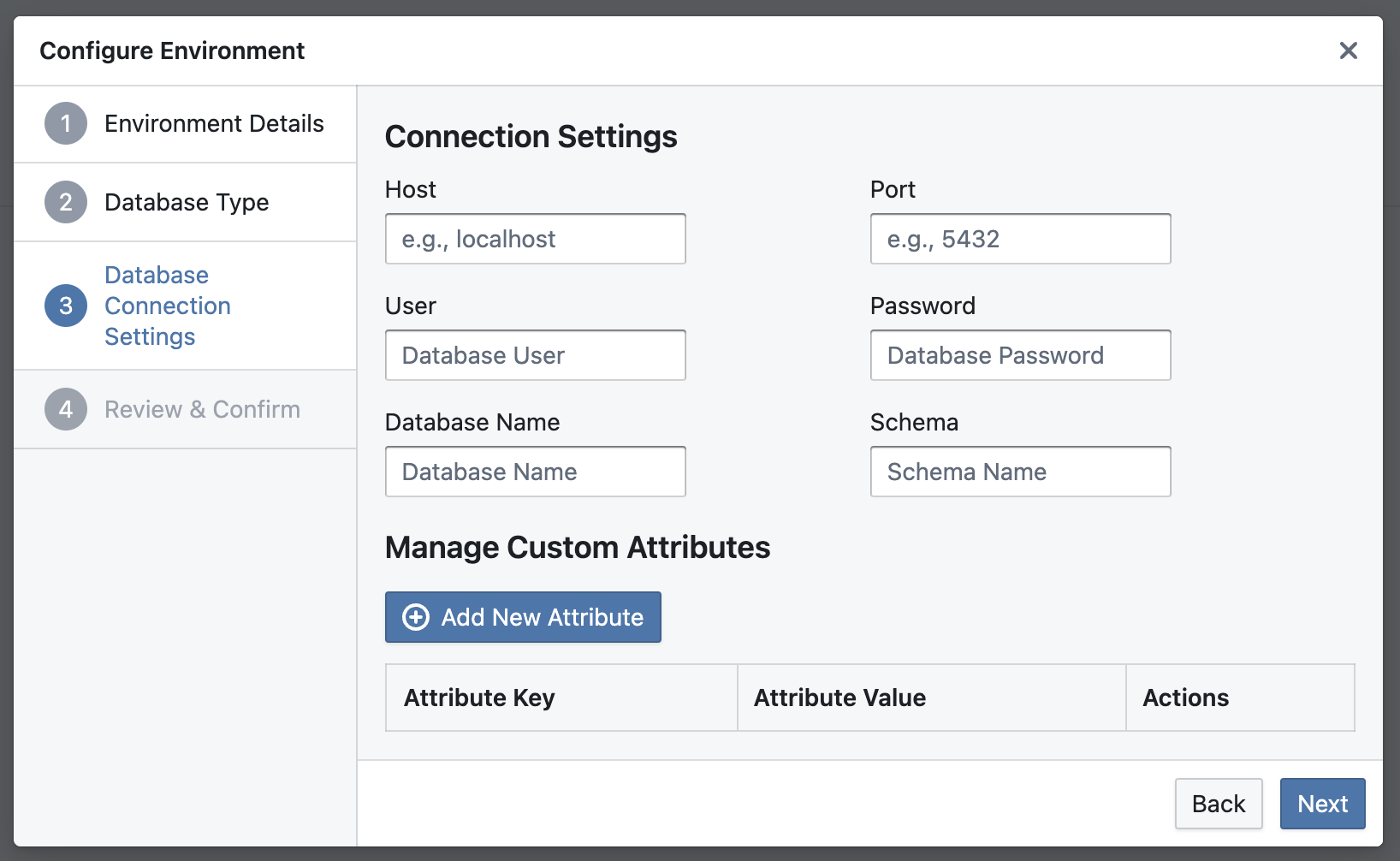 Database Settings