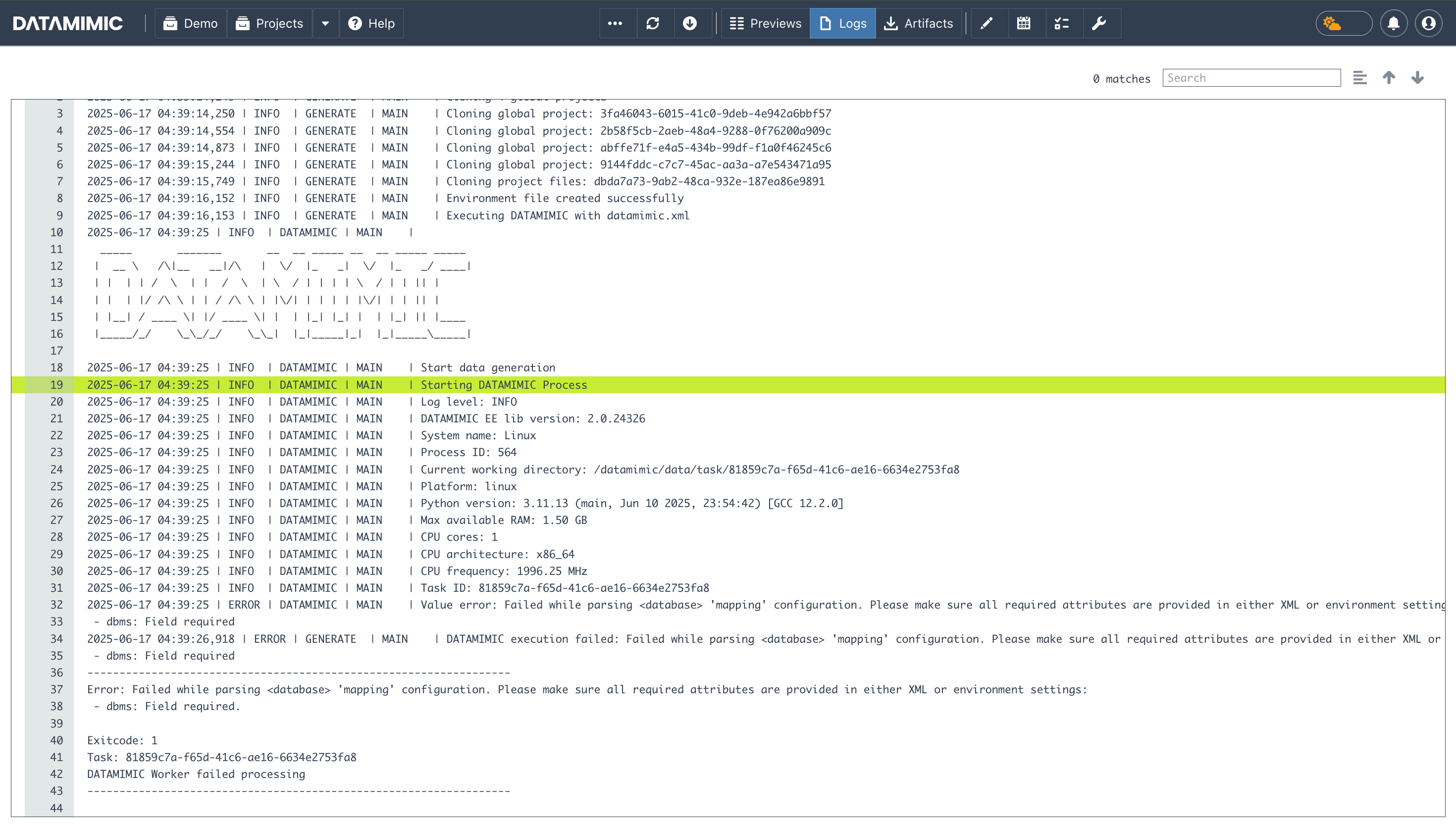 Task Logs